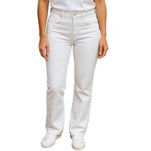 Express White Denim Jeans Bootcut High Rise Womens Size 8R w Pockets